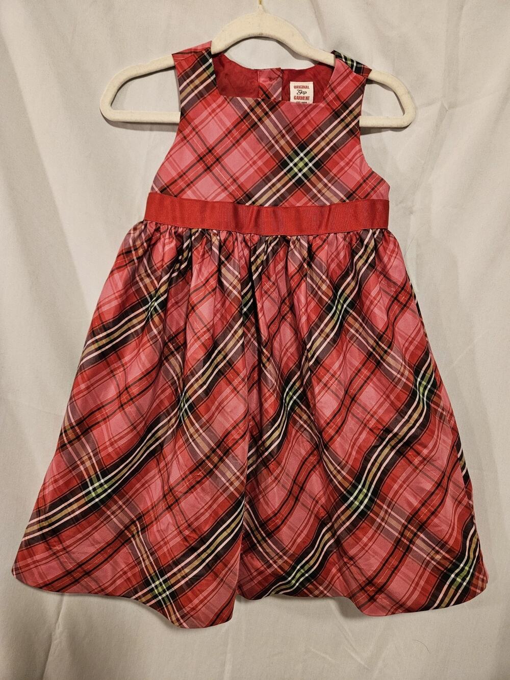 Baby Gap Girls Dress 4T Pink Red Plaid Dressy Toddler Christmas Holiday